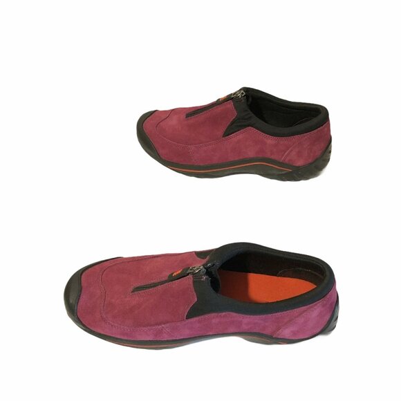 Land's End Shoe 322424 All Weather Zip Loafer Womens 8.5 B Purple Suede - Picture 3 of 11